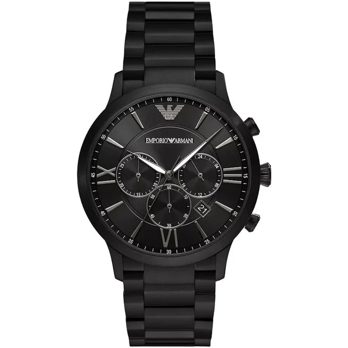 Emporio Armani AR11349 Black Stainless Steel Strap With Black Dial Watch For Men