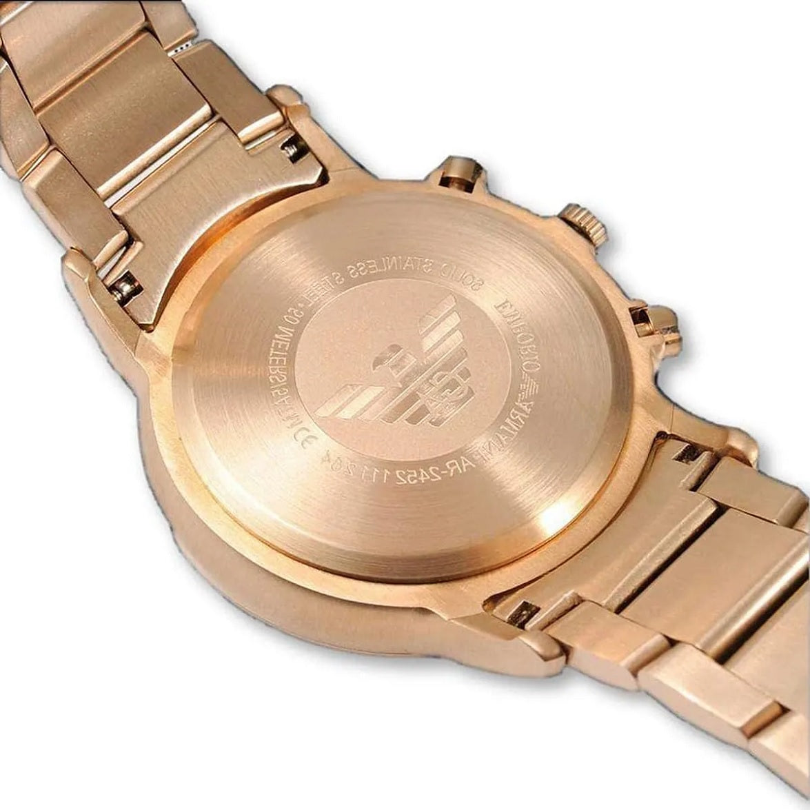 Emporio Armani AR2452 Renato Men's Watch – Rose Gold Strap Dial