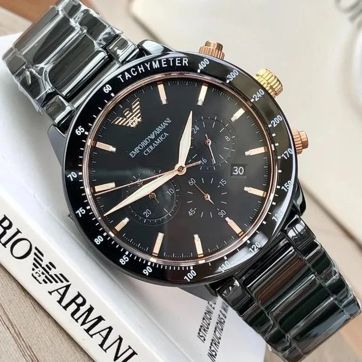 Emporio Armani AR70002 Black Ceramic And Stainless Steel Men's Watches