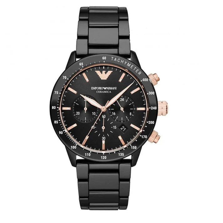 Emporio Armani AR70002 Black Ceramic And Stainless Steel Men's Watches