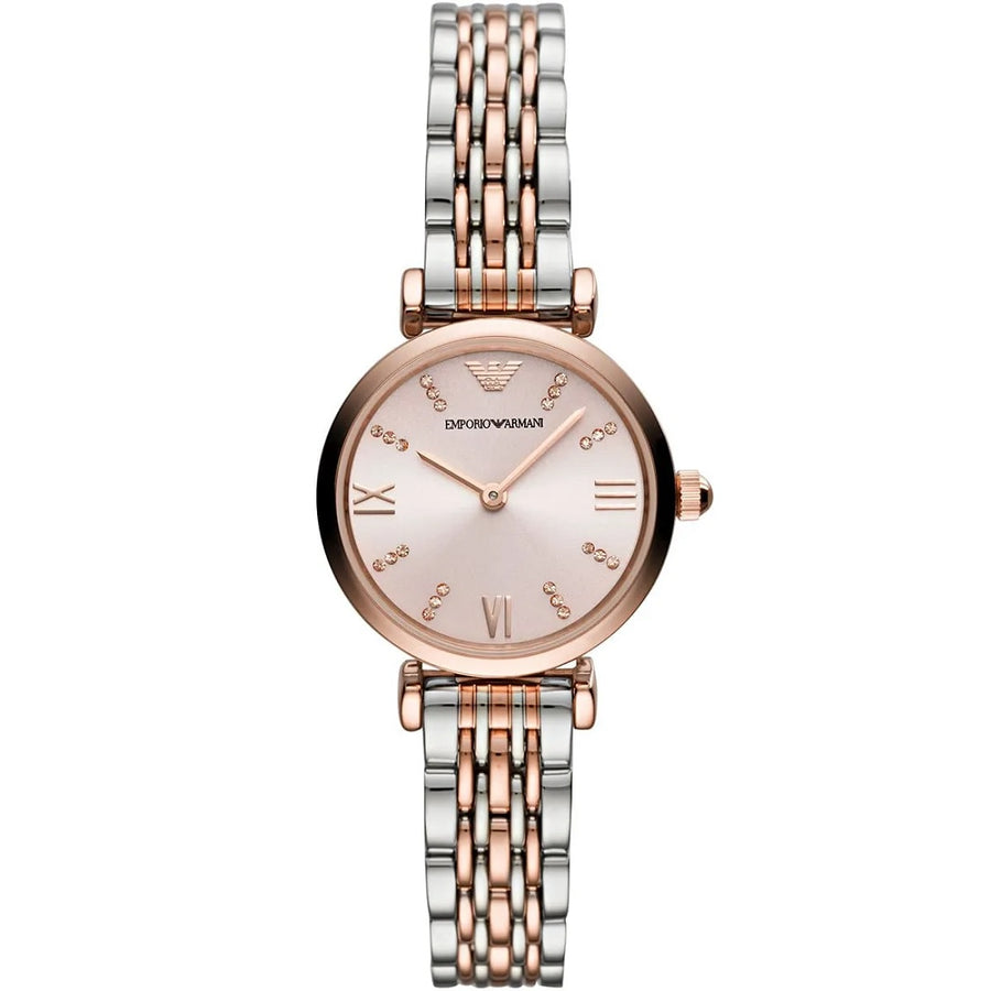 Emporio Armani AR11223 Silver, Pink Leather Watches For Women