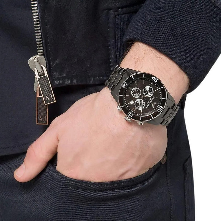 Emporio Armani AR1421 Black Stainless Steel Watches For Mens