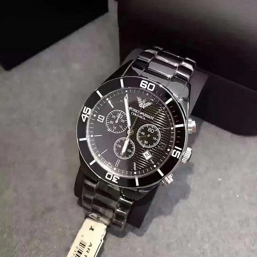 Emporio Armani AR1421 Black Stainless Steel Watches For Mens