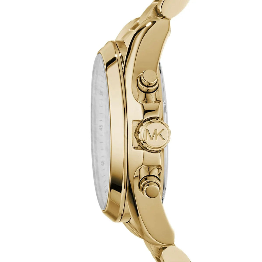 Front view of Michael Kors MK5605 women's gold-tone watch with monochromatic dial