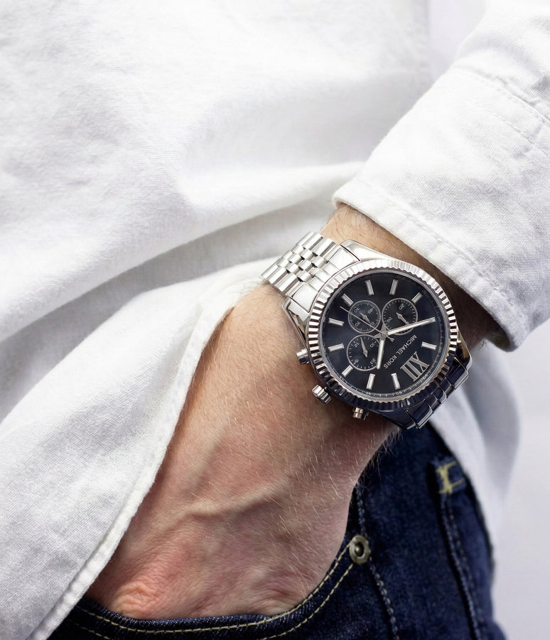 Michael Kors MK8280 Men's Watch Stainless Steel Strap With Blue Dial