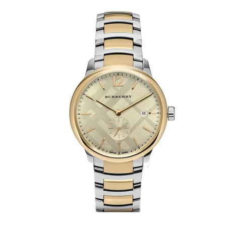 Burberry BU10011 Silver And Gold Stainless Steel Strap With Gold Dial Watch For Men