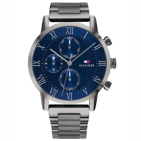 Tommy Hilfiger 1791456 Men's Watch Grey Stainless Steel With Blue Dial