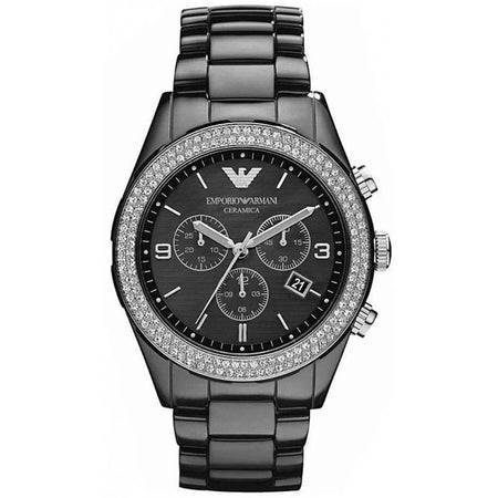 Emporio Armani AR1455 Womens Watch Ceramic Black Dial