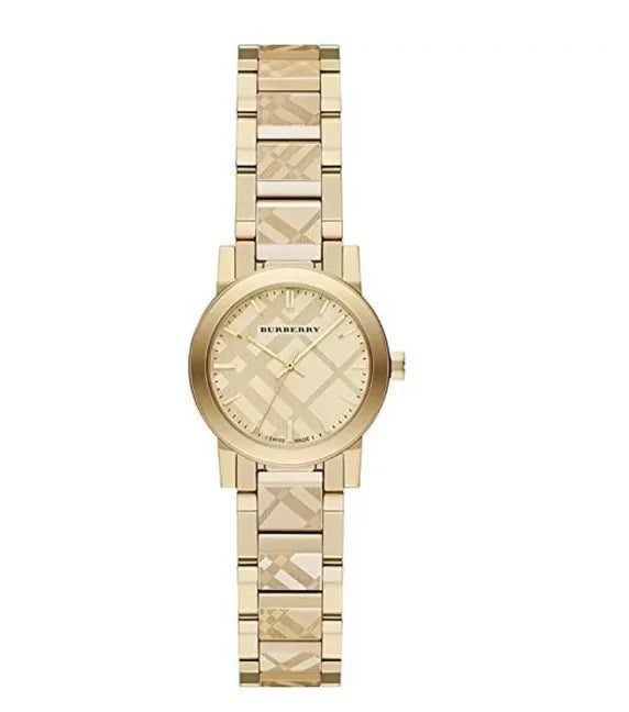 Burberry BU9234 Yellow Gold Stainless Steel Strap With Gold Dial Watch For Women