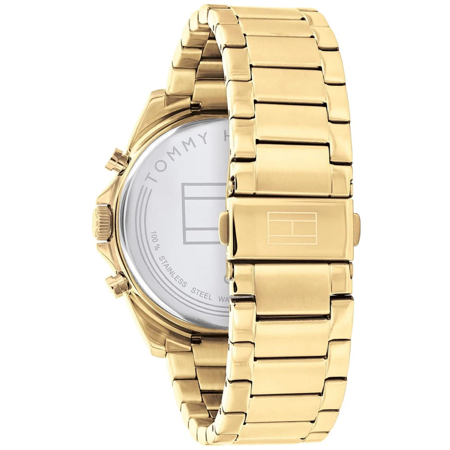 Tommy Hilfiger 1710447 Gold Stainless Steel Strap With Black Dial Watch For Men