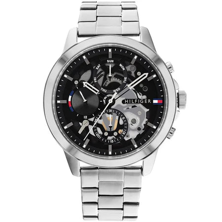 Tommy Hilfiger 1710477 Stainless Steel Strap With Black Dial Watch For Men