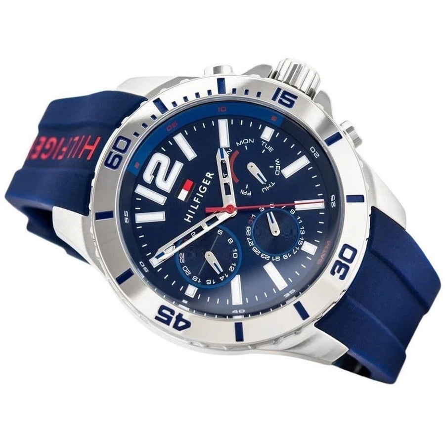 Tommy Hilfiger 1791142 Mens Watch Blue Rubber Strap With Blue Dial
