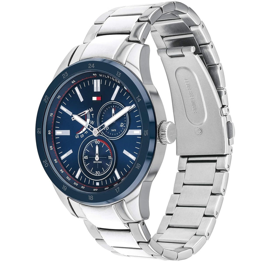 Tommy Hilfiger 1791640 men's watch with blue dial and silver stainless steel strap