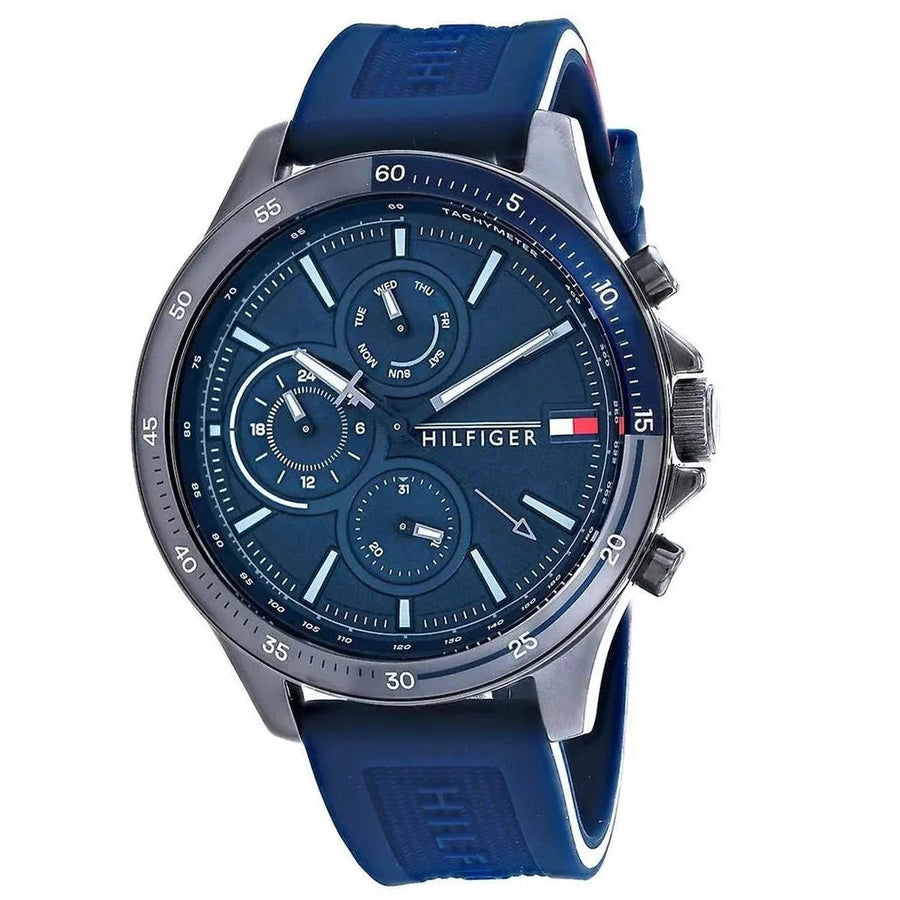 Tommy Hilfiger 1791721 Mens Watch Rubber Blue Strap With Blue Dial