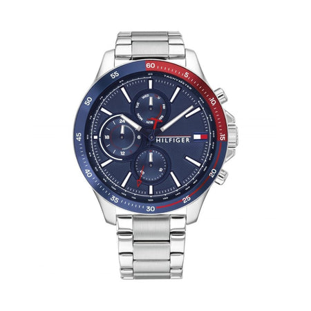 Tommy Hilfiger 1791718 Mens Watch Stainless Steel With Blue Dial