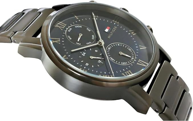 Tommy Hilfiger 1791456 Men's Watch Grey Stainless Steel With Blue Dial